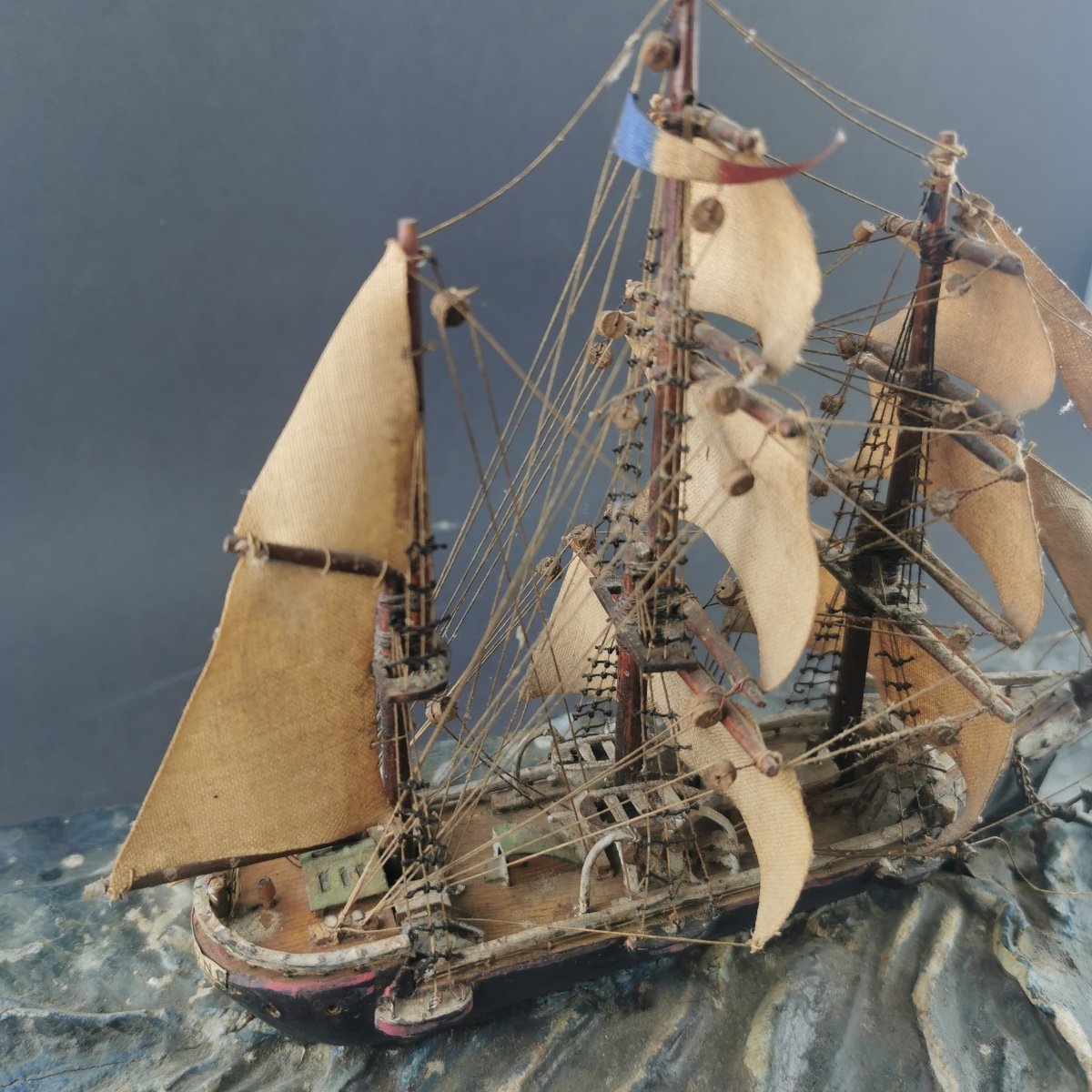 Diorama Représentant Un Bateau XXéme-photo-4