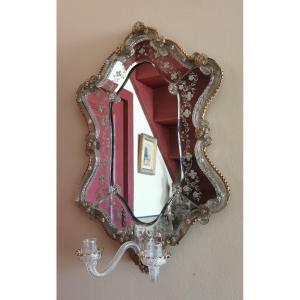 Venetian Murano Mirror With Arms Of Light