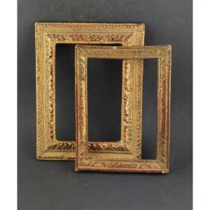 2 Small Frames In Golden Wood XVIIth