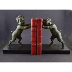 Pair Of Bookends, Fauns By E Carlier