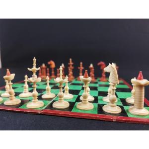 Travel Chess Game In Turned Bone Late 18th Century
