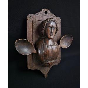Folk Art Wooden Cutlery Holder