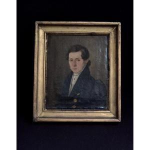 portrait d'homme en redingote début XIXe