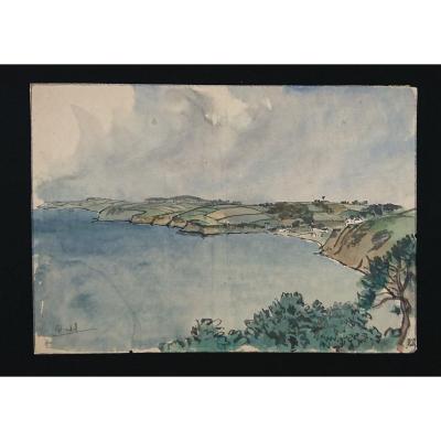 Brittany Watercolor Lavis By Jules Chadel