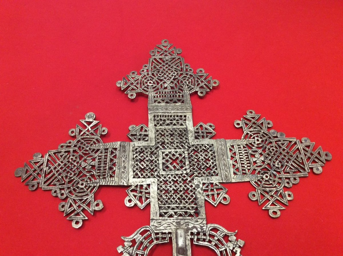 Importante Croix De Procession Copte éthiopienne -photo-1