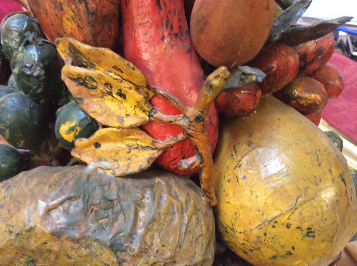 Composition De Fruits En Papier Mâché -  XIXe Siècle -photo-6