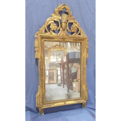 Miroir Louis XVI En Bois Doré