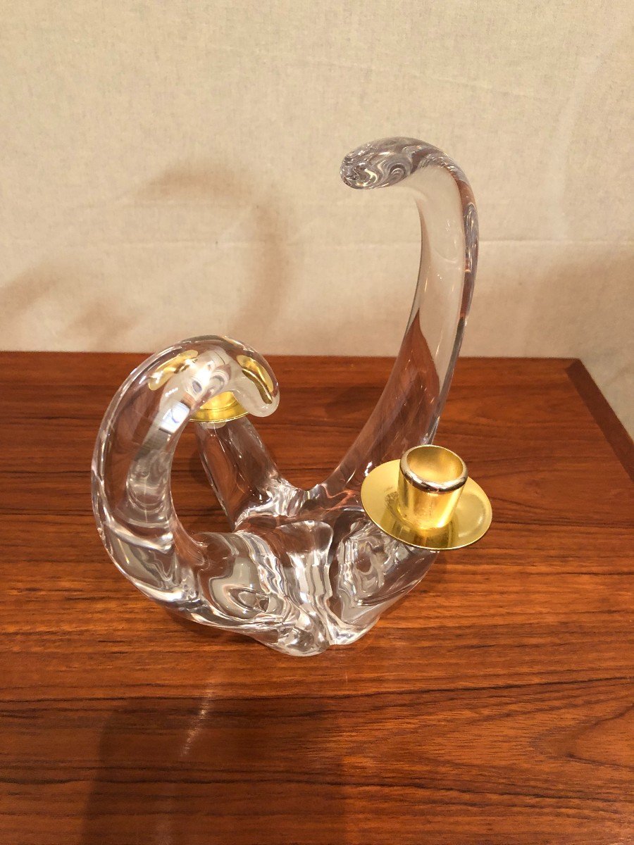 Bougeoir Cristal  Art Déco -photo-4