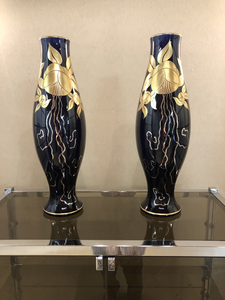 Paire vases art déco