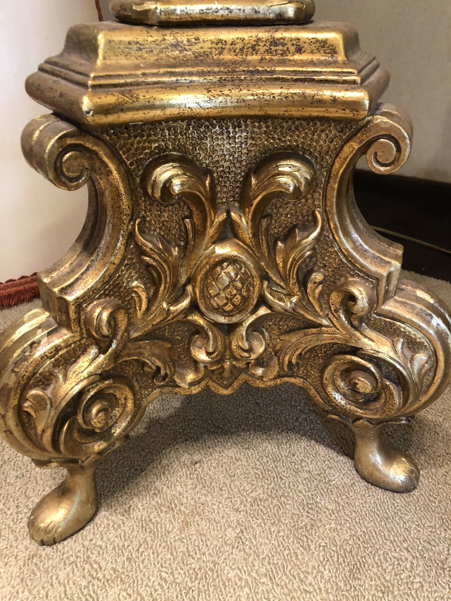 Golden Wood Floor Lamp -photo-3