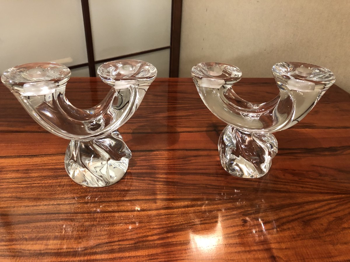 Paire chandeliers Daum
