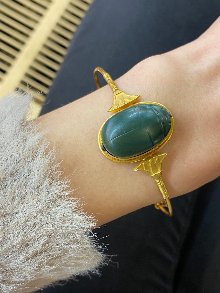 The Egyptian Revival Style Bracelet In Gold-photo-6