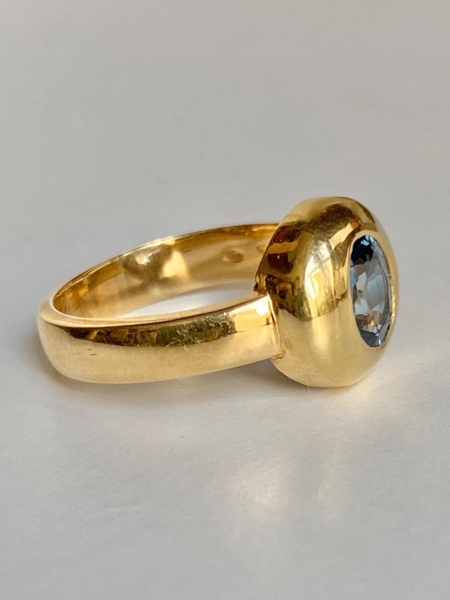 18k Yellow Gold Ring Centered With A Sapphire-photo-4