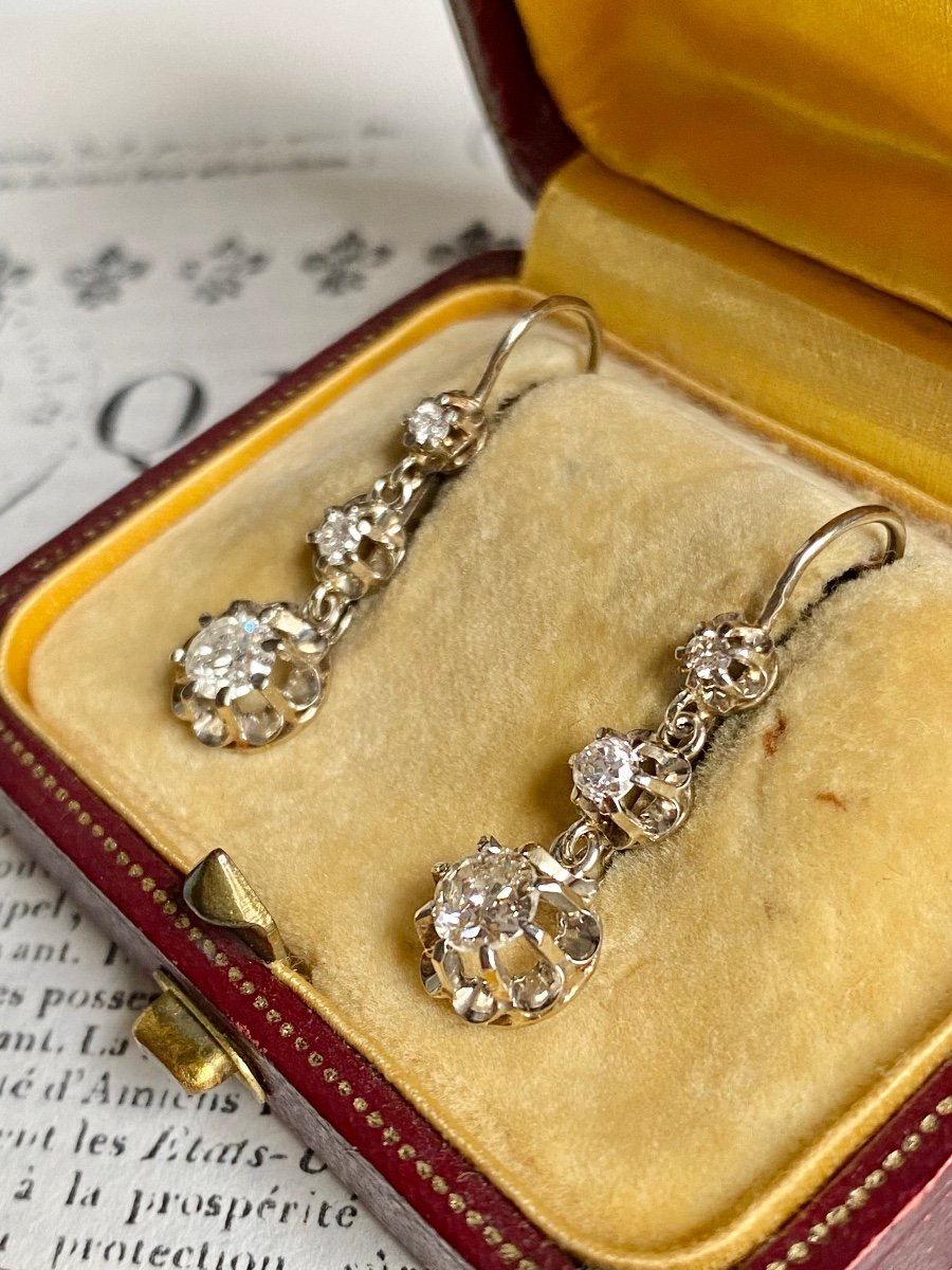 Art Deco Earrings In 18k White Gold And Diamonds -photo-3