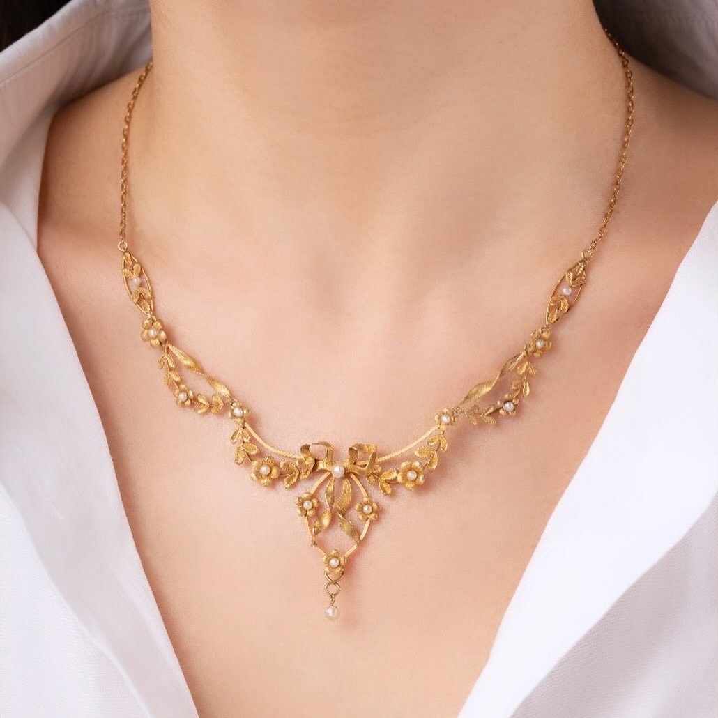 Collier Draperie En Or Jaune 18k -photo-4