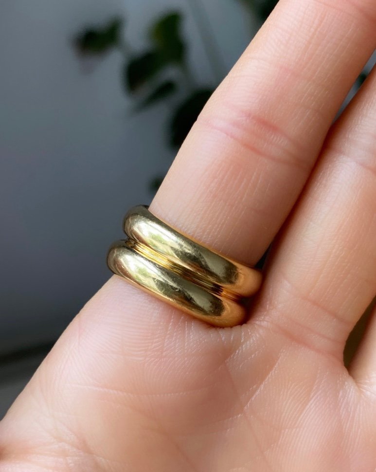 Importante Bague En Or Jaune 18k Et Rubis-photo-8