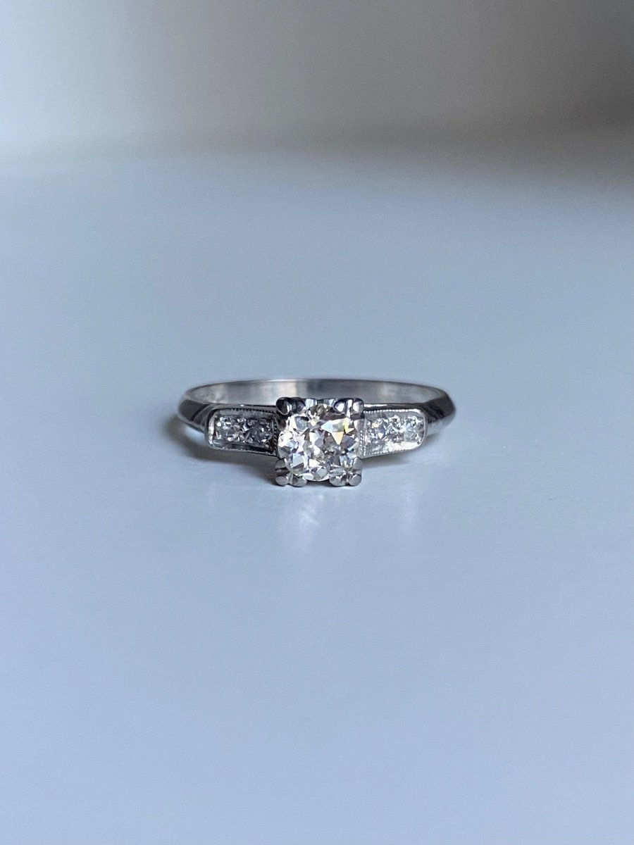 Art Deco Ring In Platinum And Diamonds -photo-2
