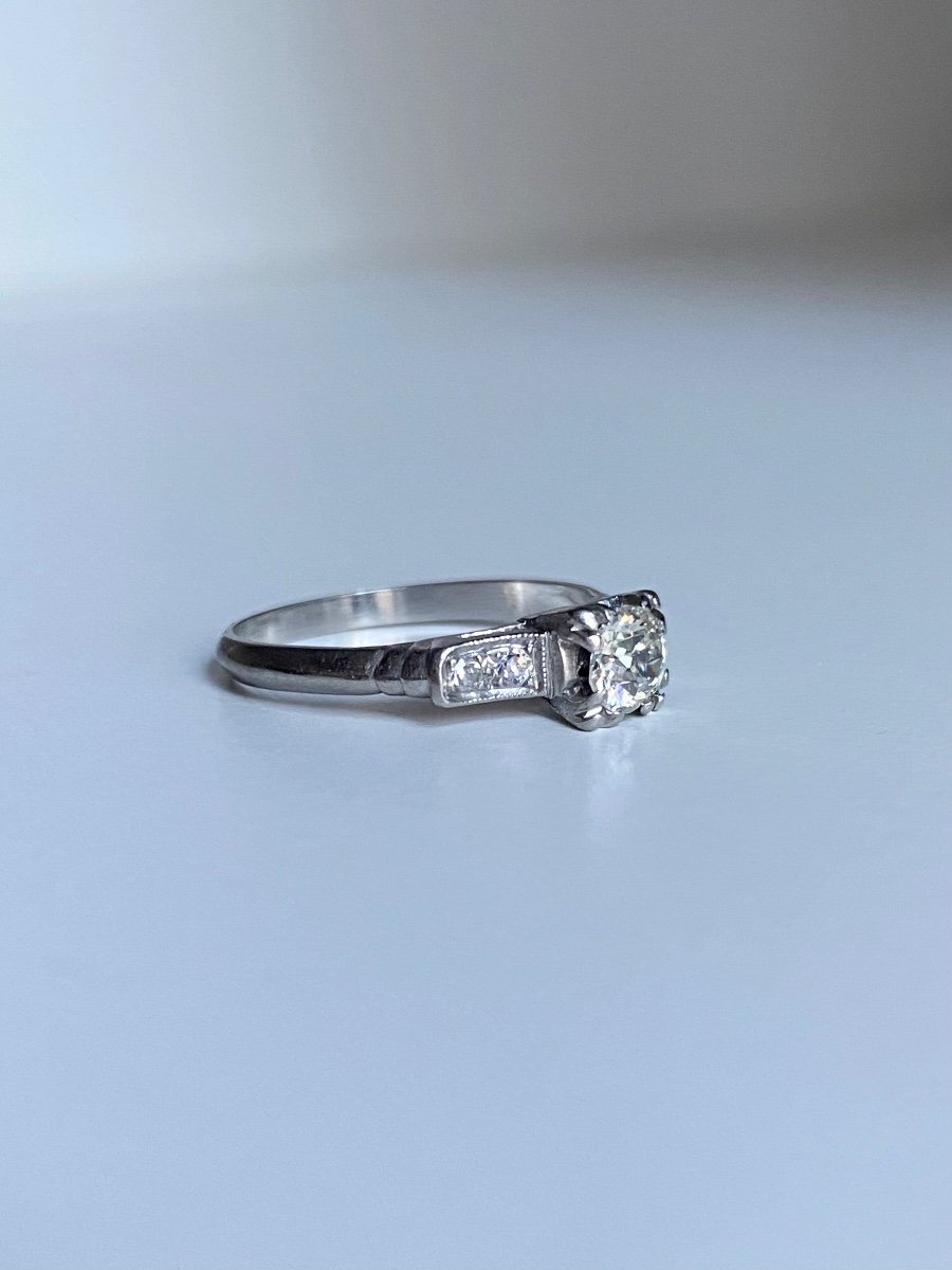 Art Deco Ring In Platinum And Diamonds -photo-4