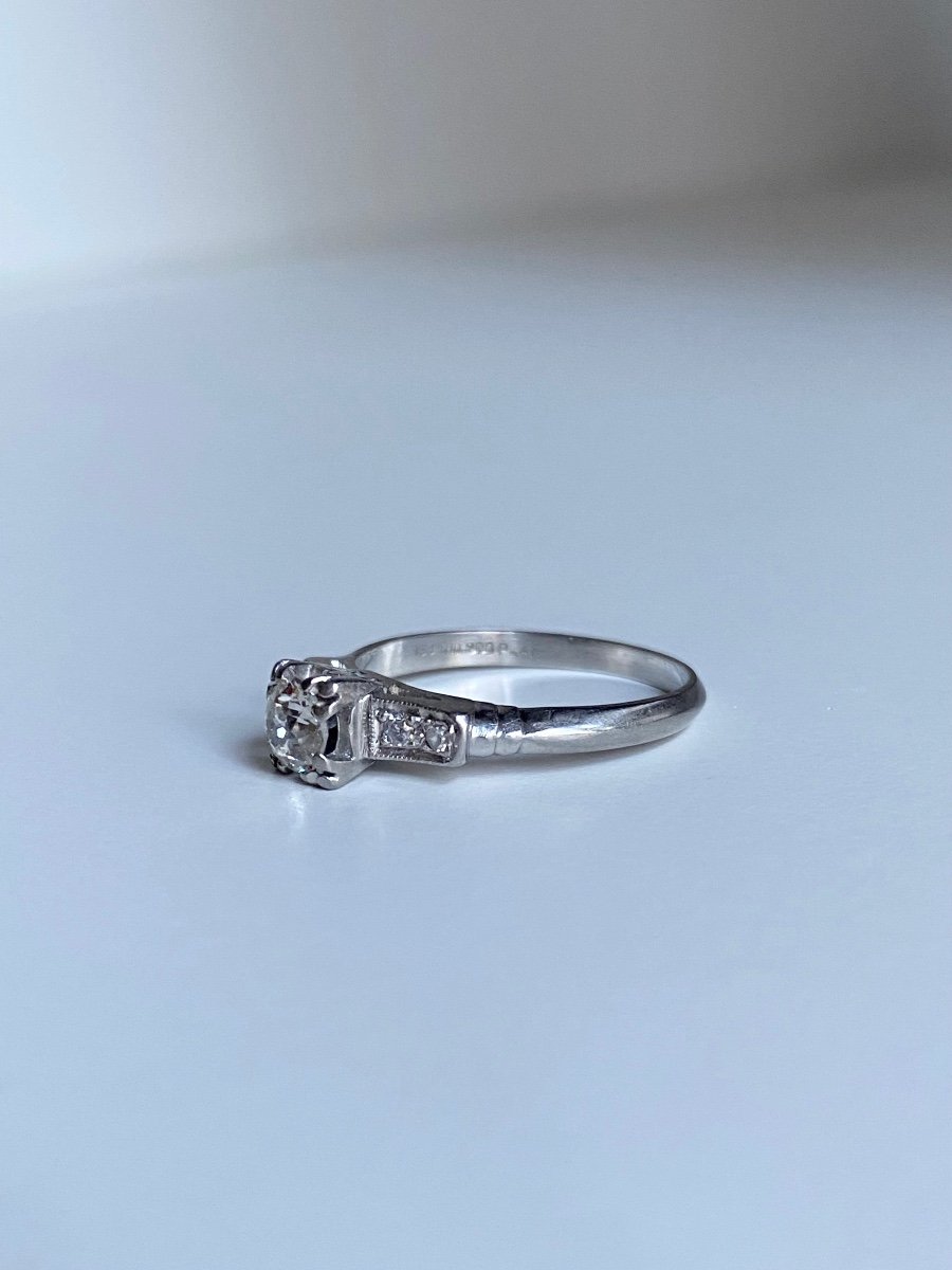 Art Deco Ring In Platinum And Diamonds -photo-1