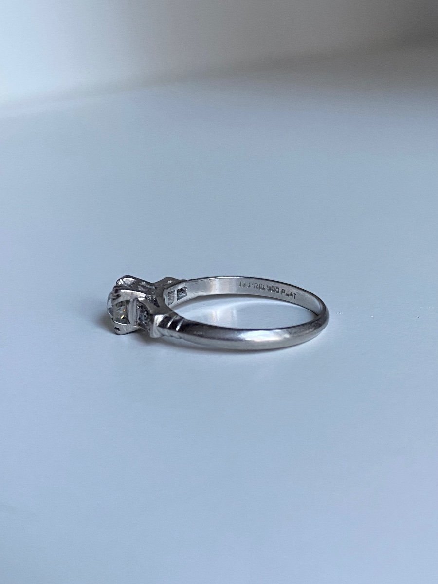 Art Deco Ring In Platinum And Diamonds -photo-2