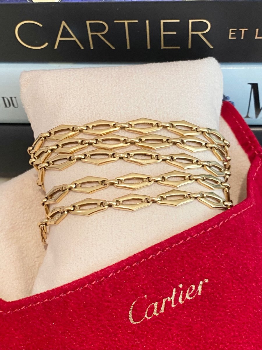 Rare Cartier “c De Cartier” Necklace In 18k Yellow Gold-photo-2