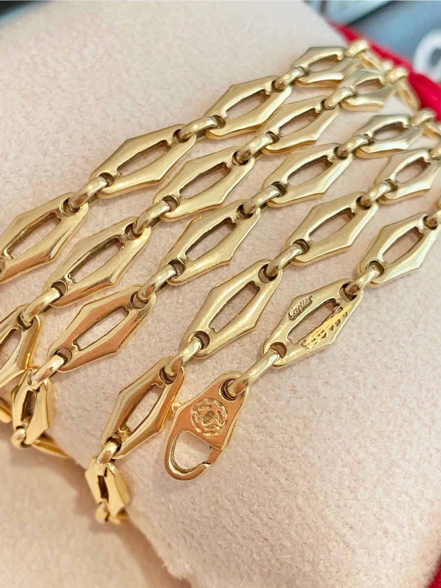 Rare Cartier “c De Cartier” Necklace In 18k Yellow Gold-photo-3
