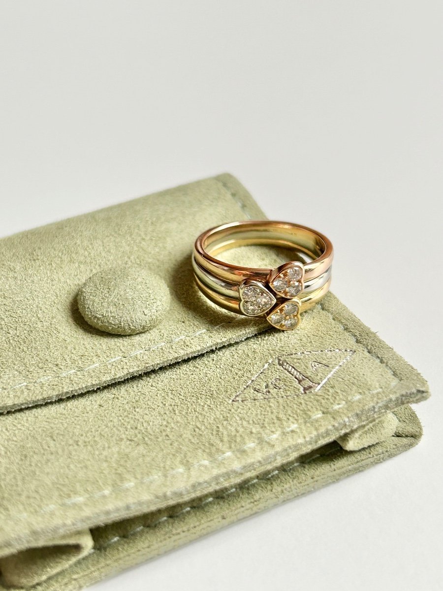 Van Cleef & Arpels Three Hearts Ring In 18k Three-color Gold-photo-2
