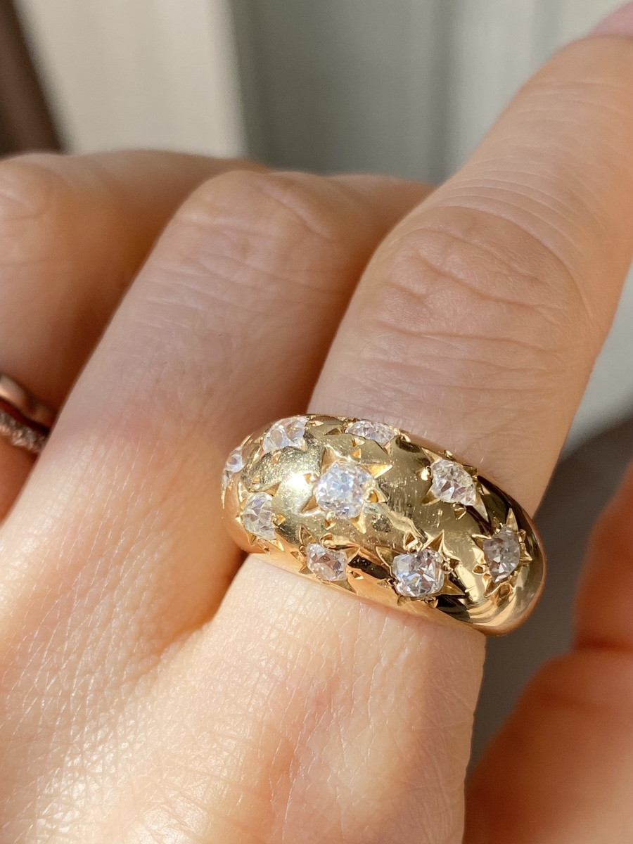 Constellation Ball Ring In 18k Yellow Gold And Diamonds -photo-3