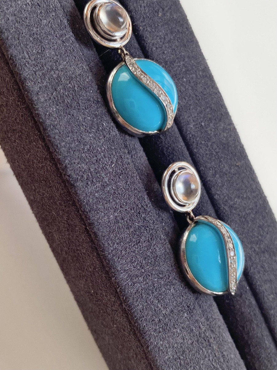 Boucles D’oreilles En Or Blanc 18k -photo-4