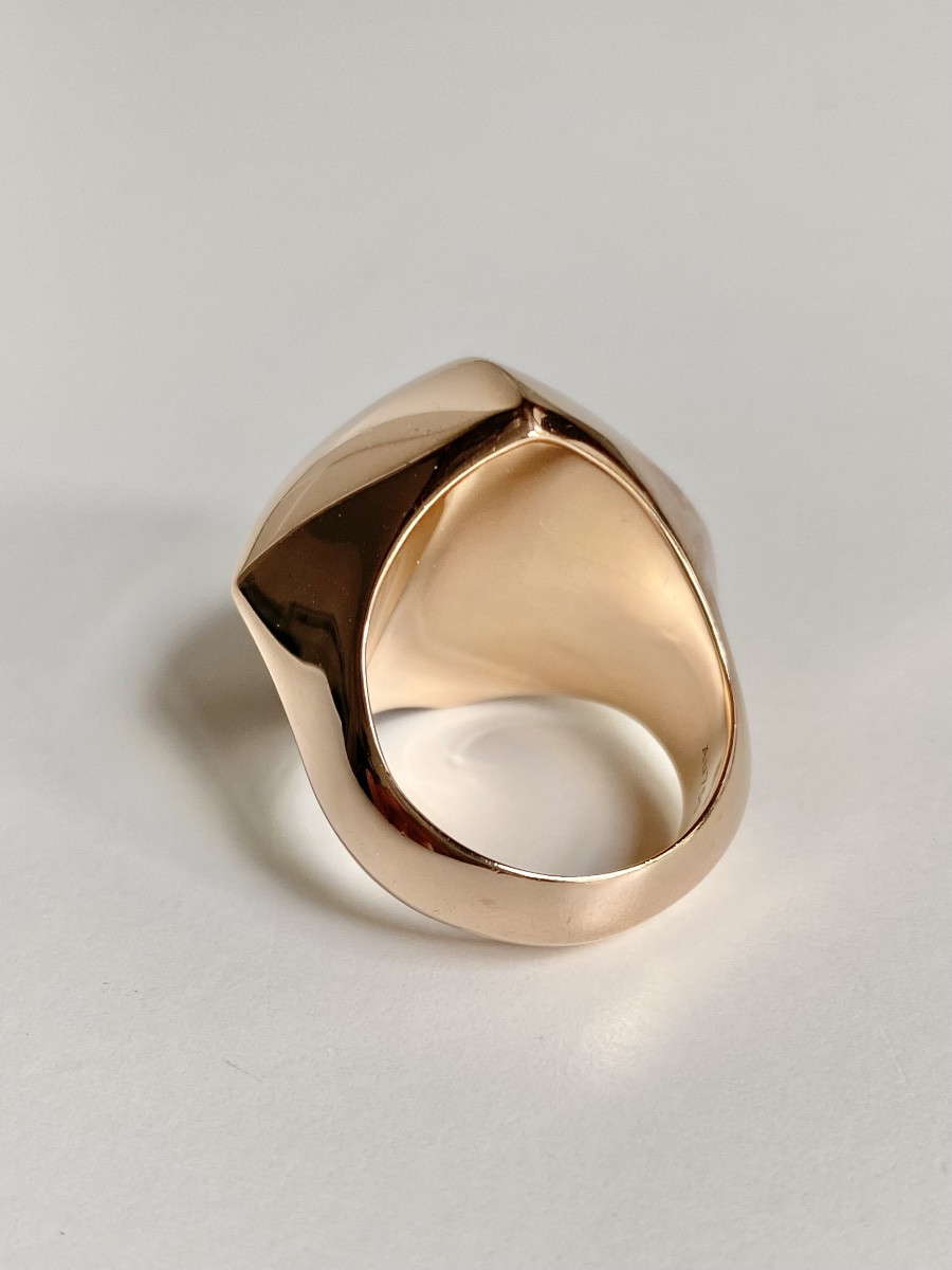 Hermès Collier De Chien Rock Ring In 18k Rose Gold-photo-4