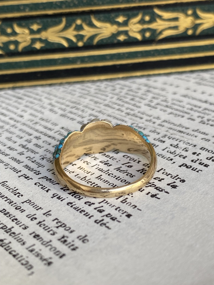 Antique Flower Ring In 18k Yellow Gold-photo-3