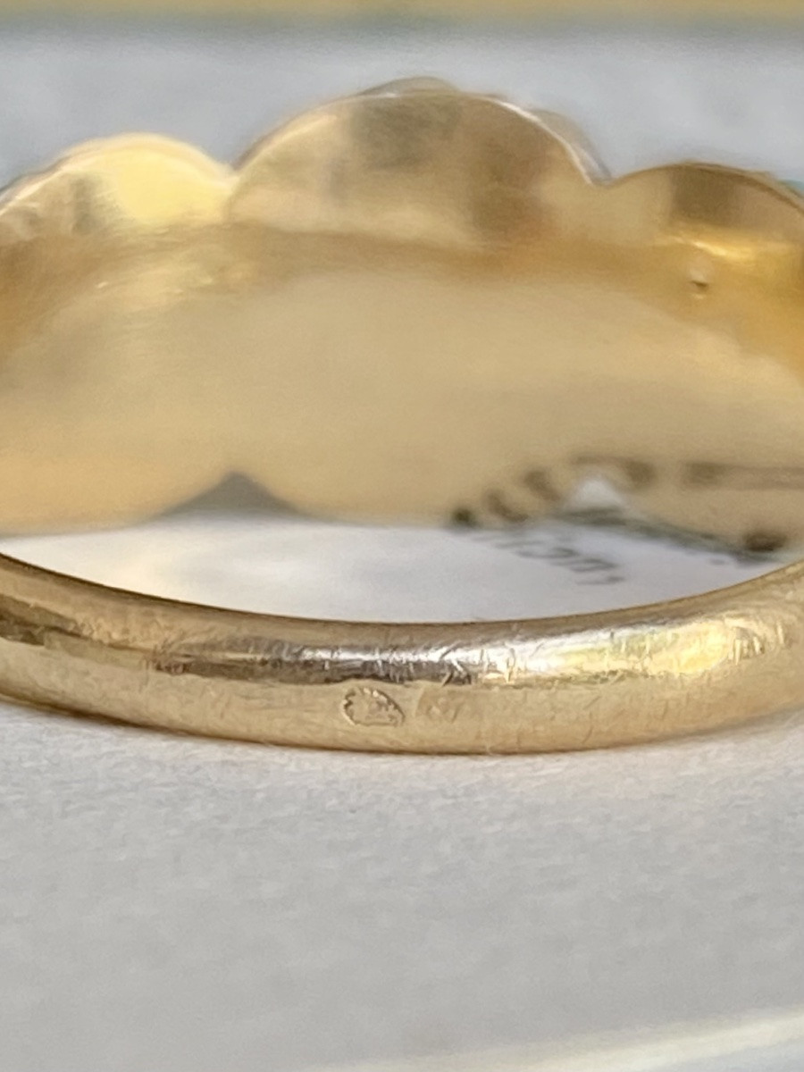 Antique Flower Ring In 18k Yellow Gold-photo-4