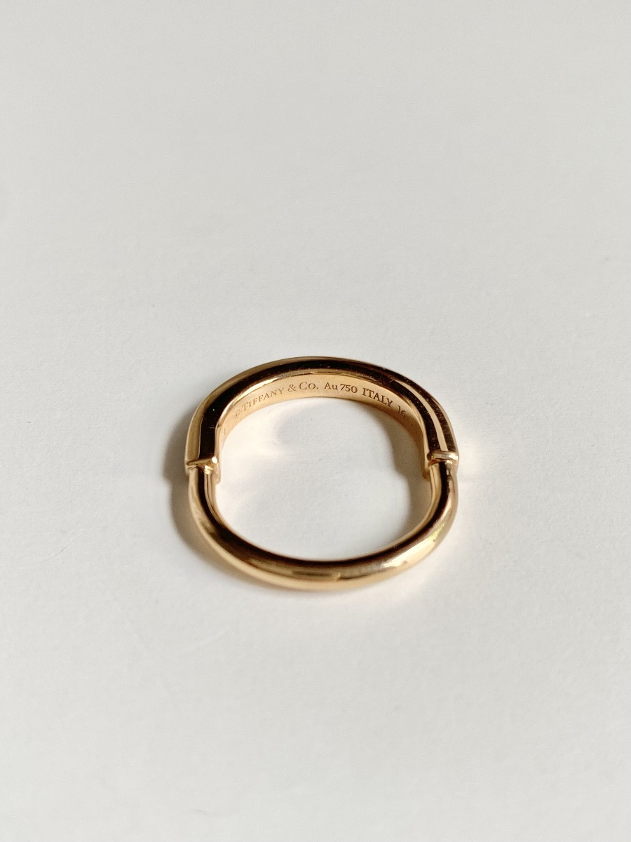 Bague Tiffany & Co Lock En Or Rose 18k-photo-1