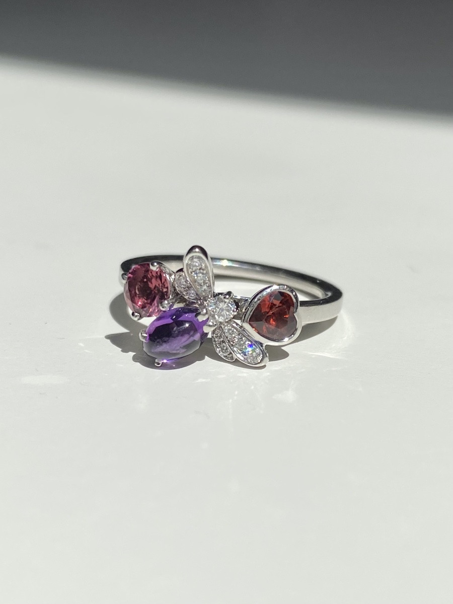 Bague CHAUMET en or blanc 18K modèle « Attrape-moi si tu m’aimes »-photo-3