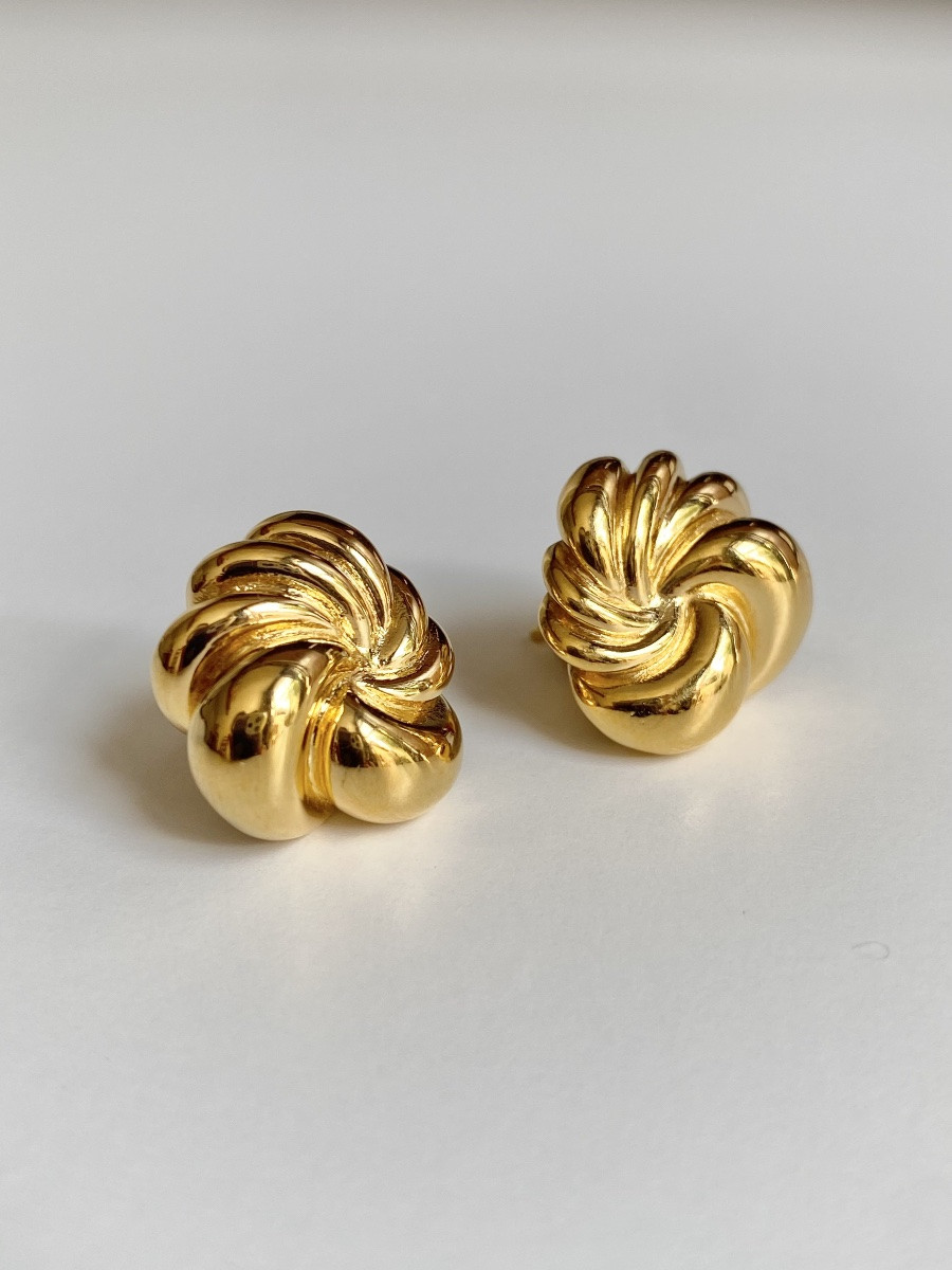 Boucles d'oreilles en or jaune 18K-photo-2