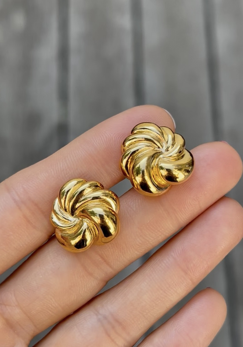 Boucles d'oreilles en or jaune 18K-photo-1