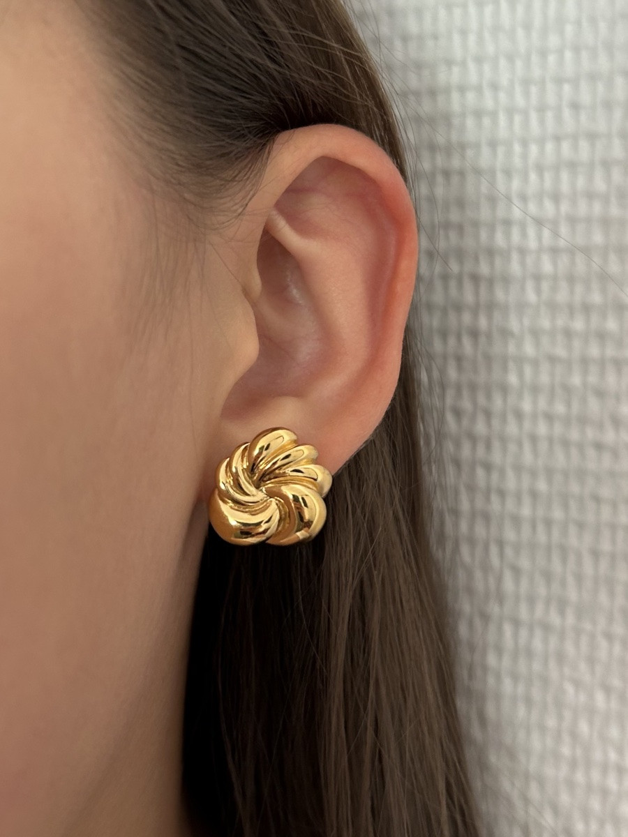 Boucles d'oreilles en or jaune 18K-photo-2