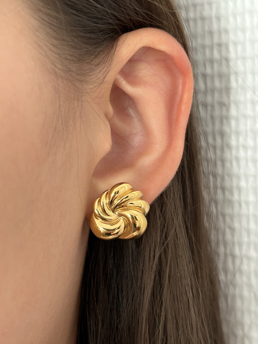Boucles d'oreilles en or jaune 18K-photo-3