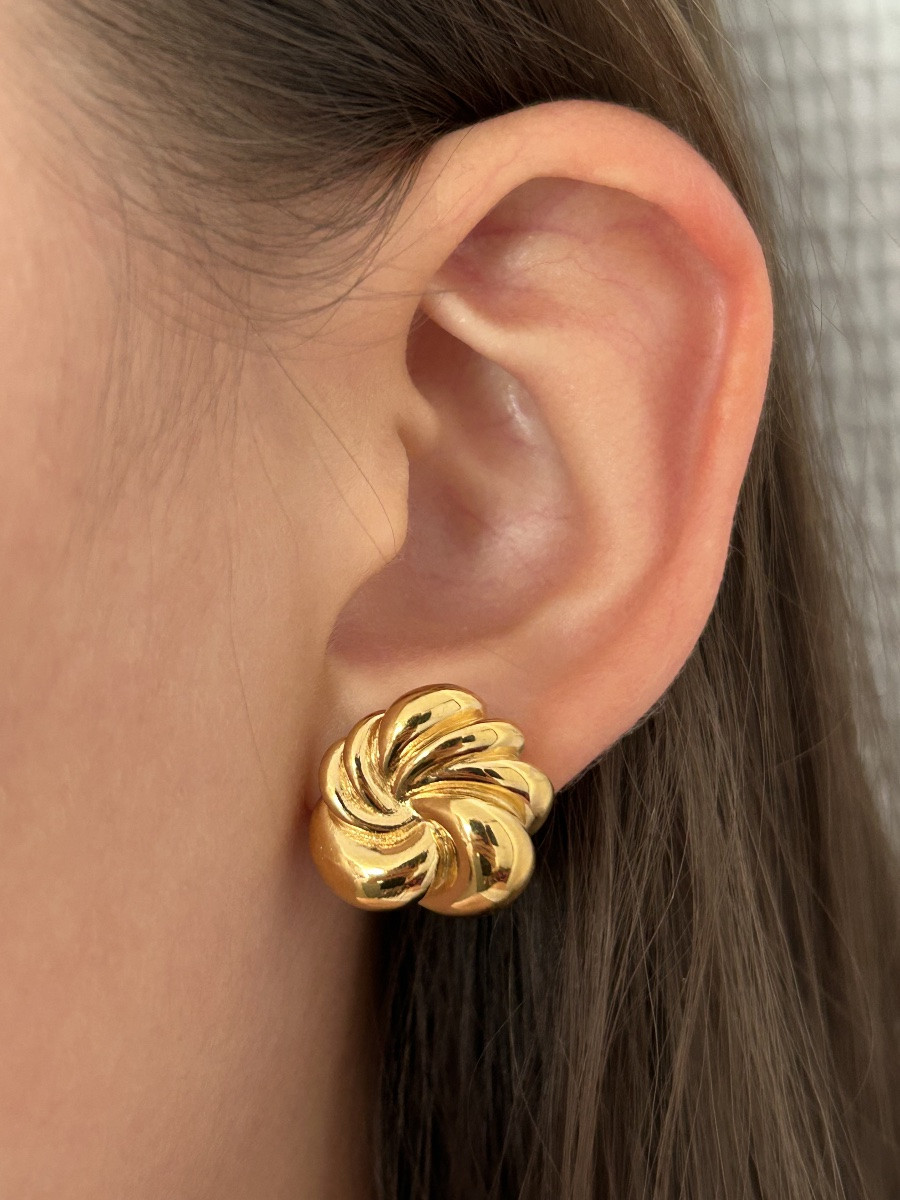 Boucles d'oreilles en or jaune 18K-photo-4