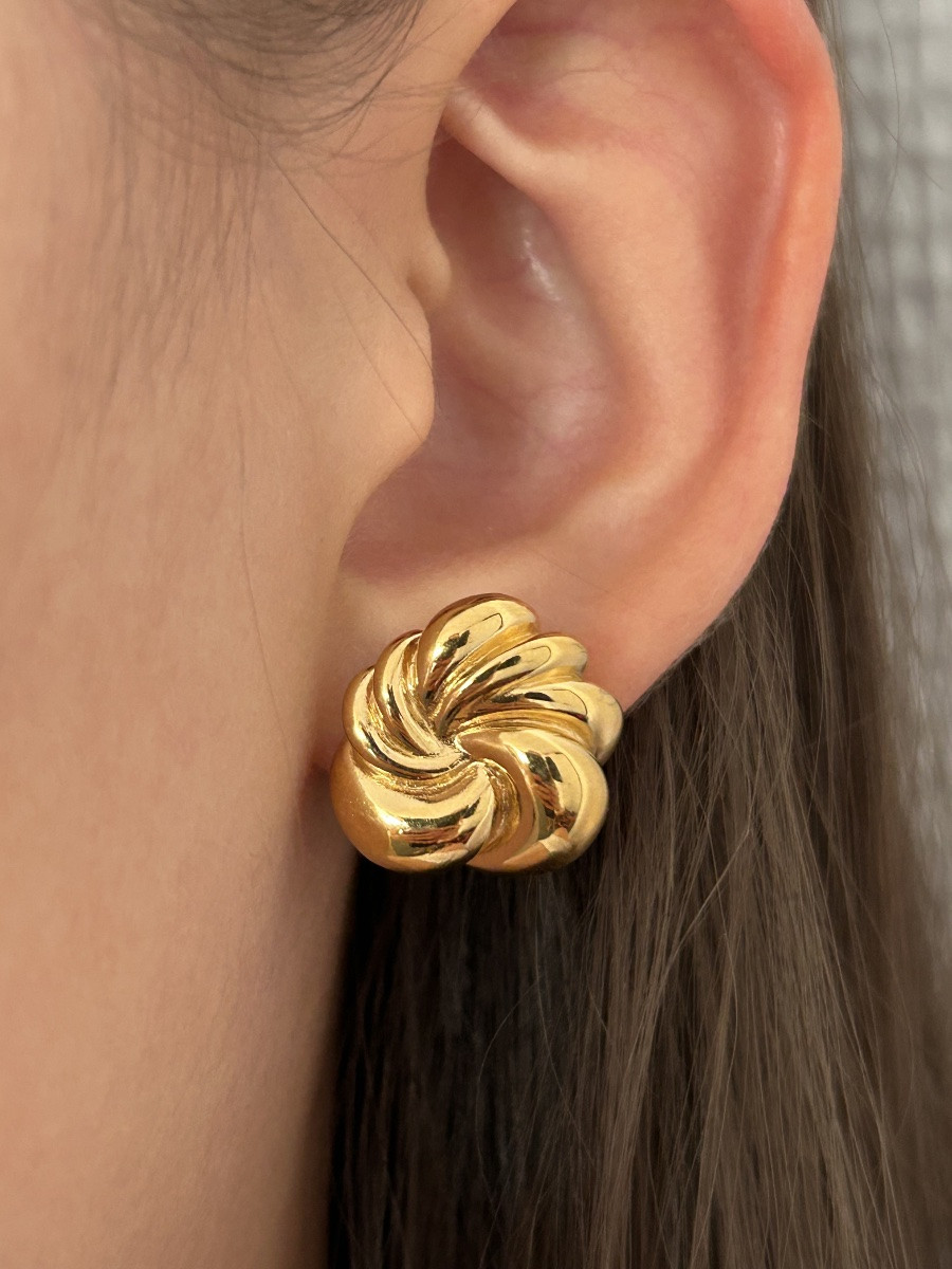Boucles d'oreilles en or jaune 18K-photo-5