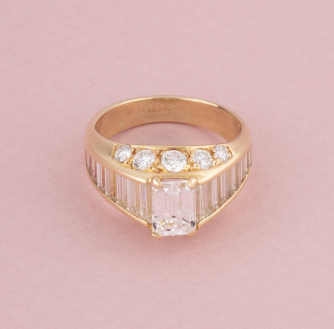 Bague en or jaune 18K et diamants 
