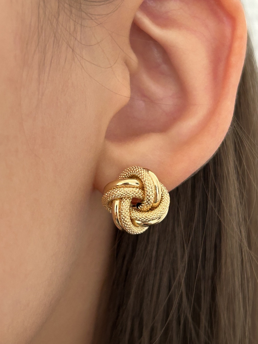 Boucles d'oreilles nœud en or 18K -photo-1