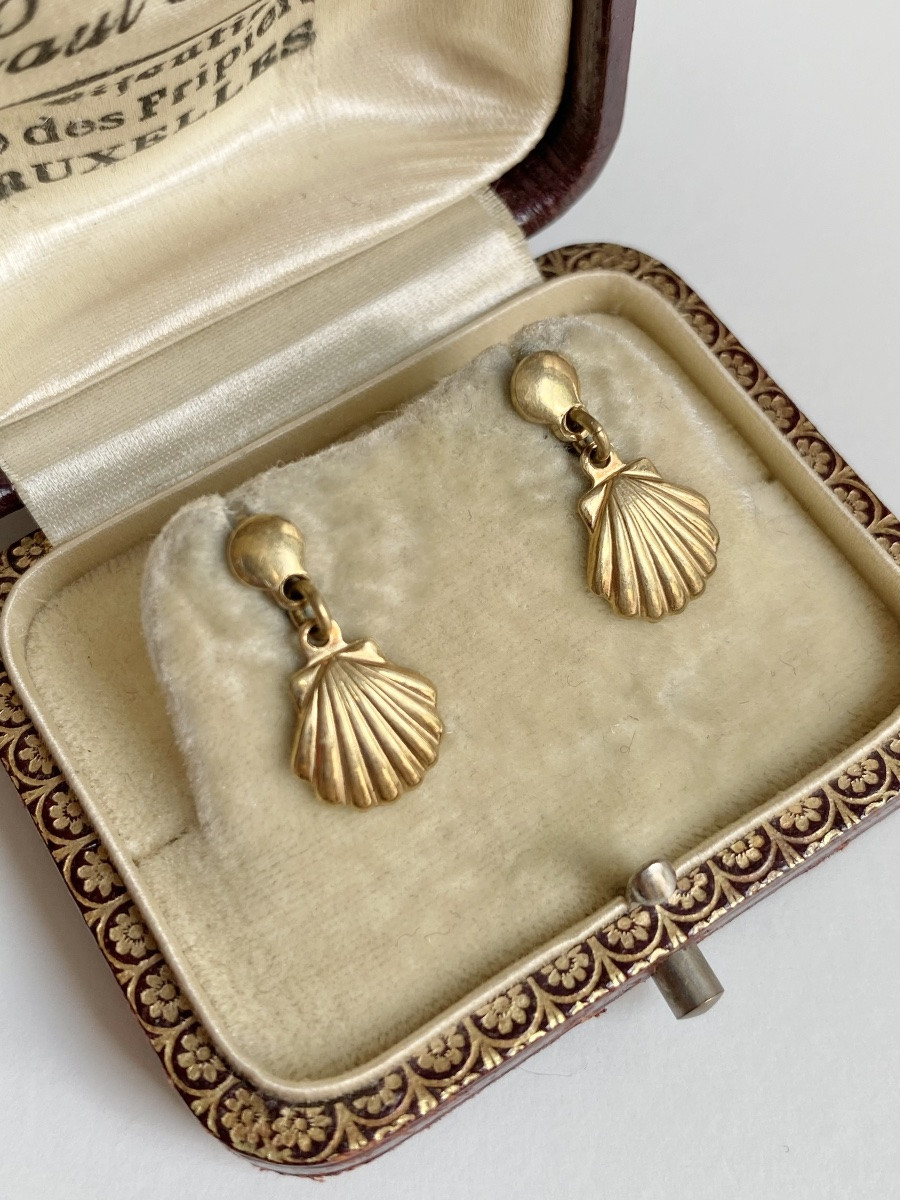 Boucles d'oreilles en or jaune 18K-photo-2