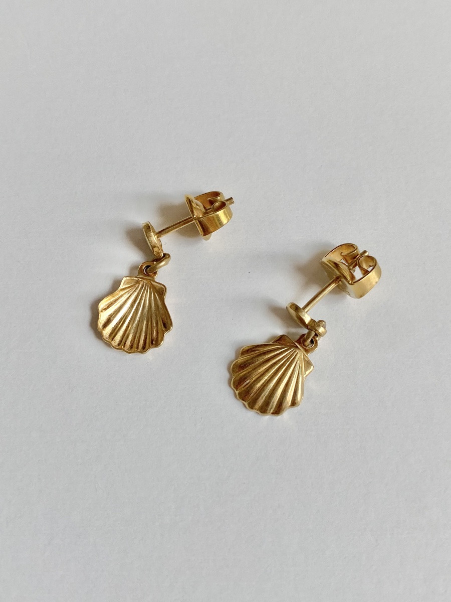 Boucles d'oreilles en or jaune 18K-photo-1