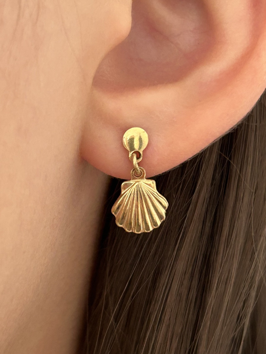 Boucles d'oreilles en or jaune 18K-photo-2