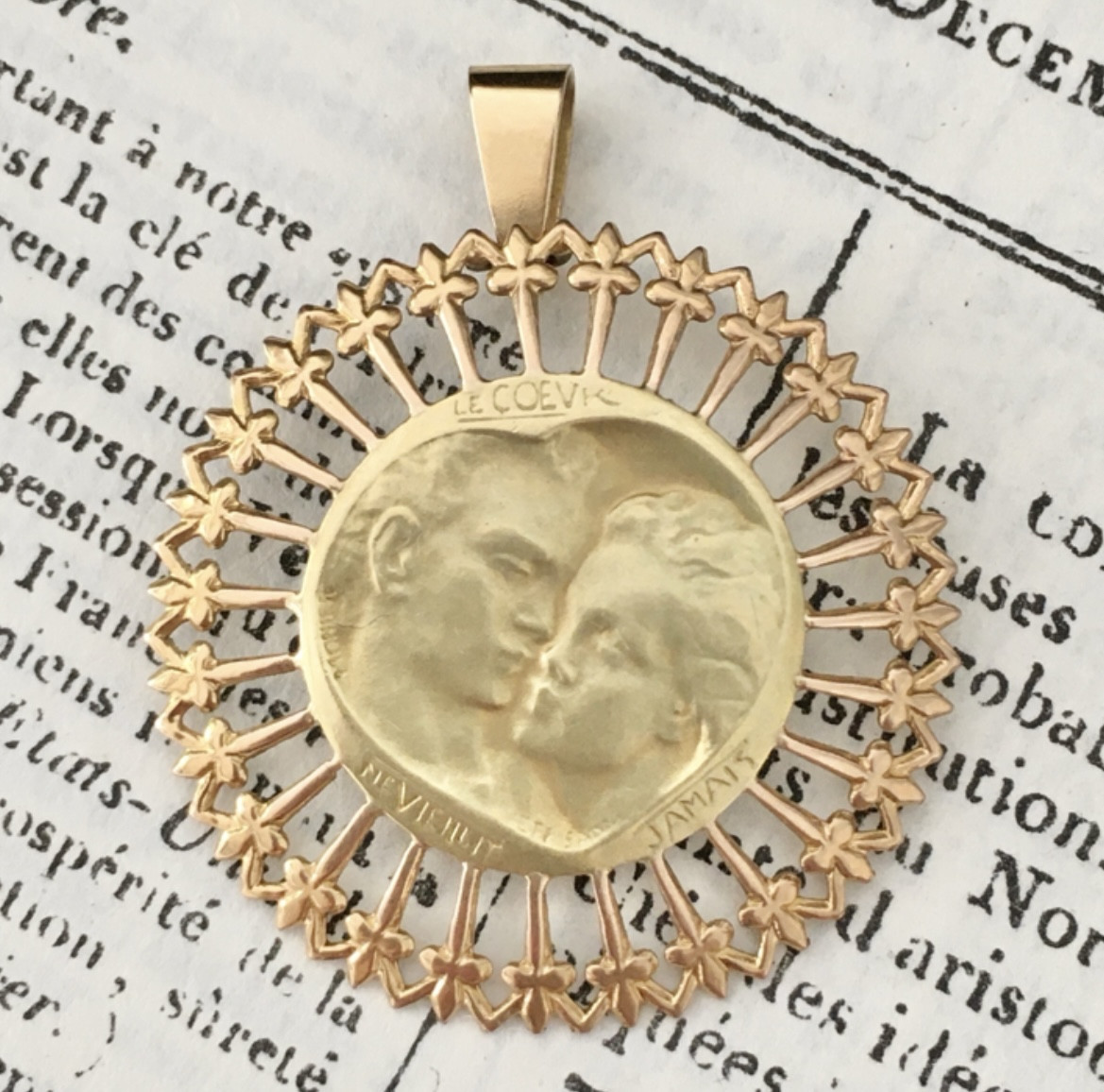 Emile Monier Rare Round 18k Gold Medal