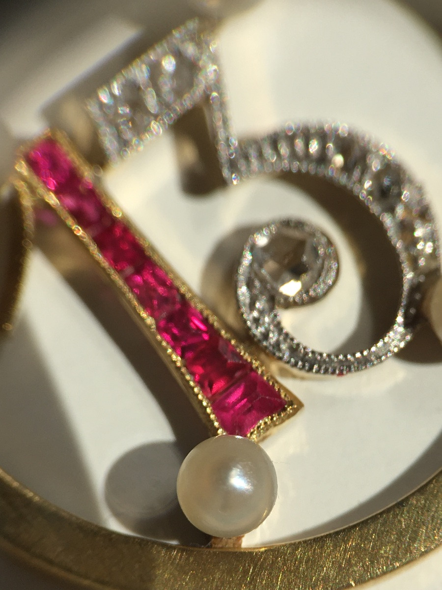 Pendentif Art Déco porte bonheur "13"-photo-4