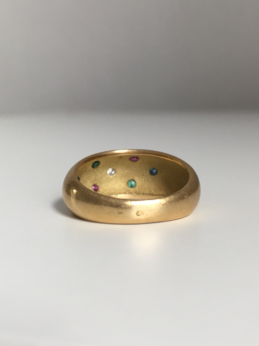 18k Yellow Gold Ball Ring-photo-3