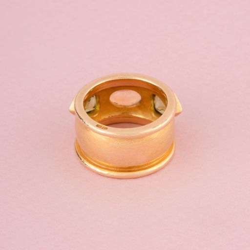 Large 18k Yellow Gold Citrine And Peridots Ring -photo-2