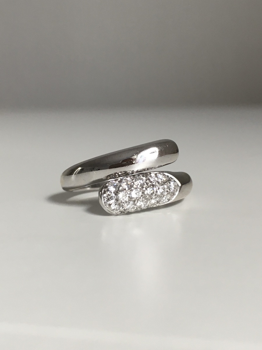 Bvlgari Astrea Model Ring In 18k White Gold And Diamonds -photo-3